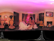 VR 360 Degree lesbian encounter using a huge double ended Dildo