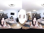 Busty Chloe Lamur gets anal and creampie on kitchen